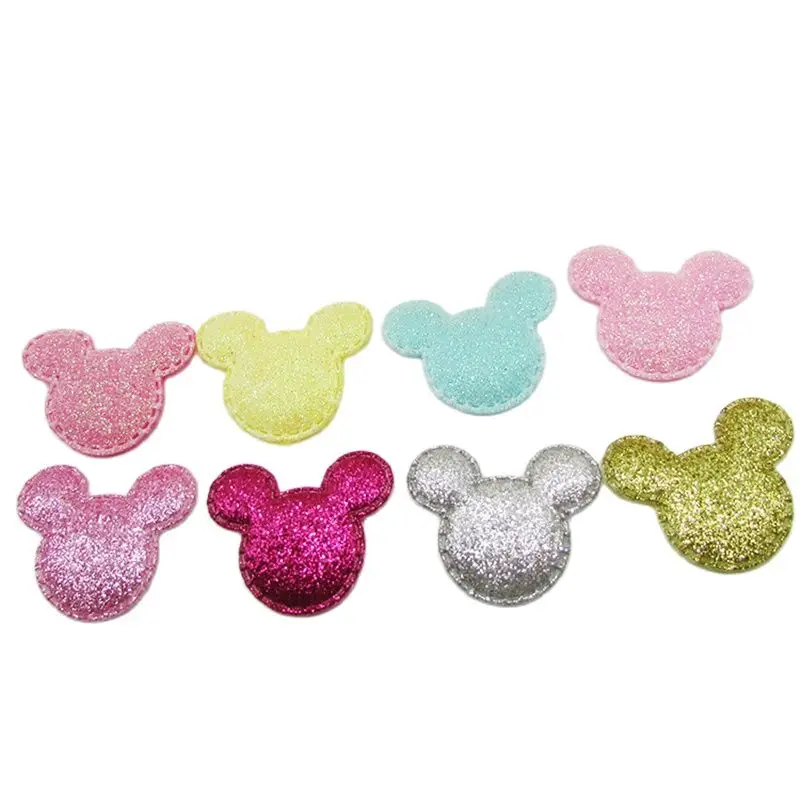 

24 шт./лот 3,7 см блестки голова кошки мягкая аппликация для DIY Kawaii детские заколки для волос ручной работы аксессуары шляпа обувь патчи