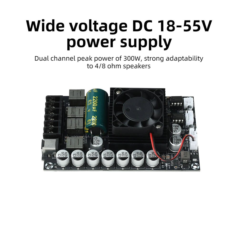 Фото DC18-55V TPA3255 HIFI цифровой усилетель модуль двухканальный 300W * 2 стерео аудио динамик Нет Bluetooth помешать Чистый звук №3