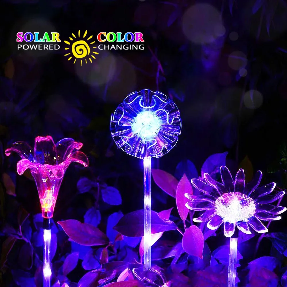 Садовая Лампа В Форме Цветка Лилии На Солнечной Энергии Уличное