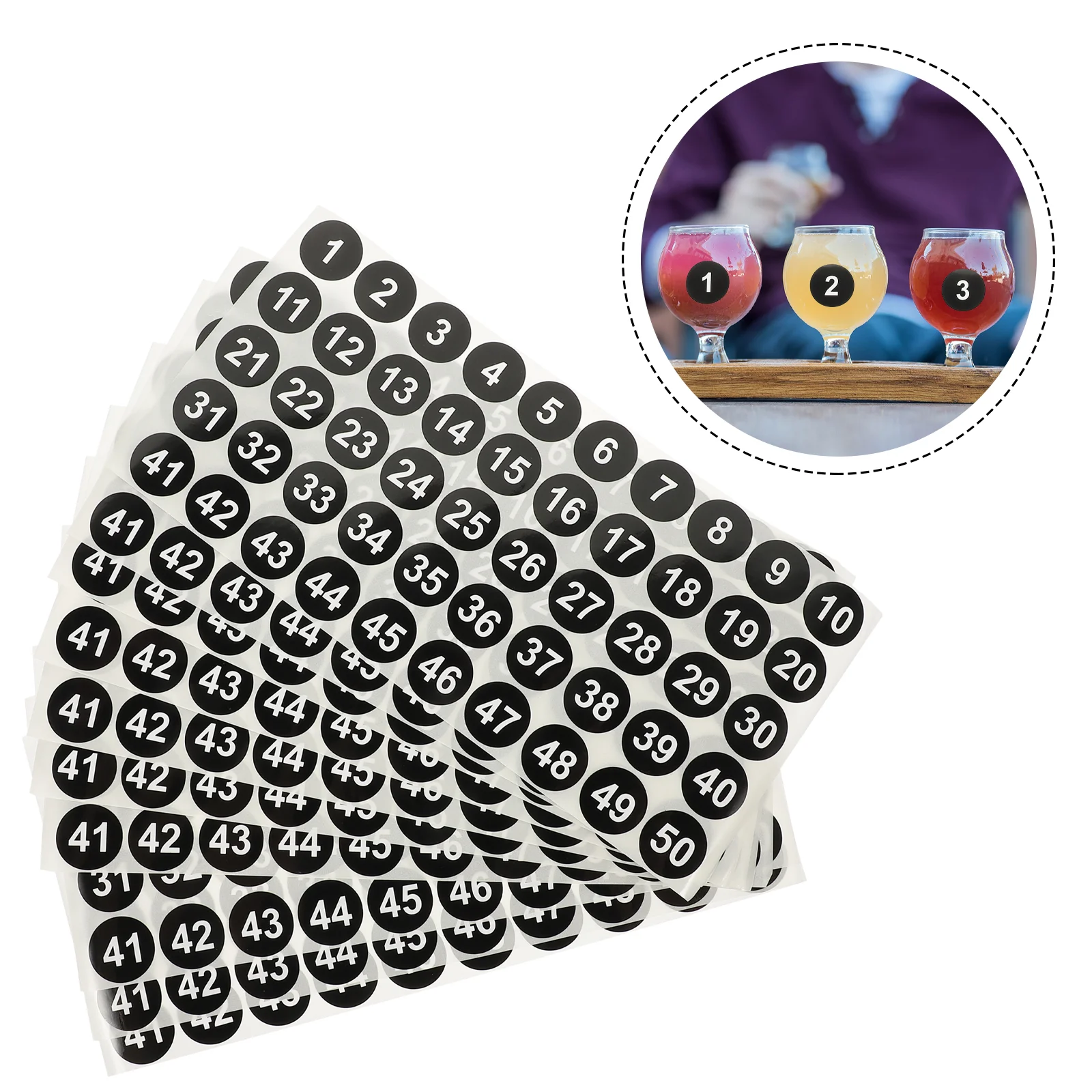 

10 Sheets Numbered Sticker Adhesive Number Sticker Number Classification Sticker