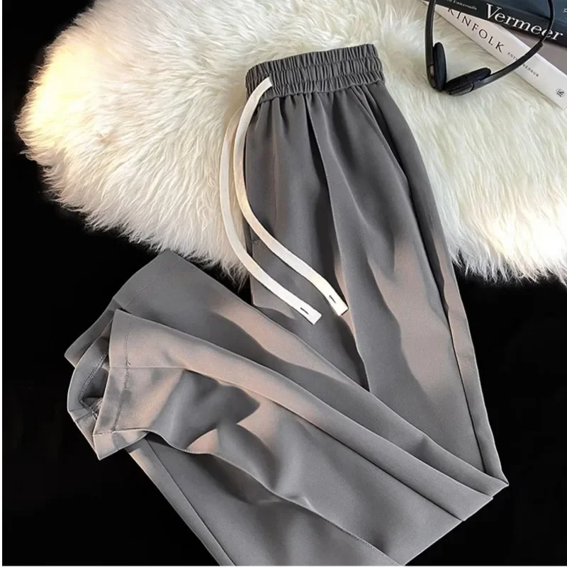 Мужские повседневные Прямые брюки с широкими штанинами драпированные