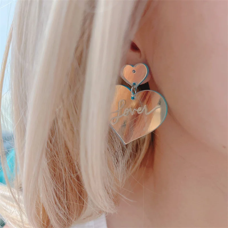 Серьги-кольца в форме сердца