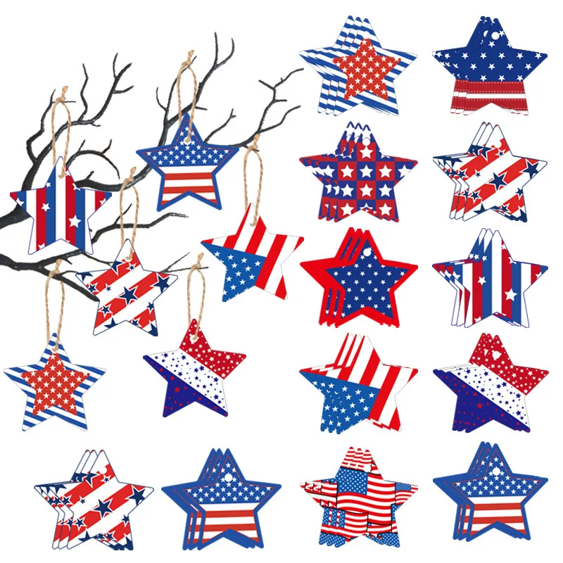 

American Flag Red Blue Star Independence Day Faceless Gnome Pendants Ornaments For USA 4th of July Home Party Decorations