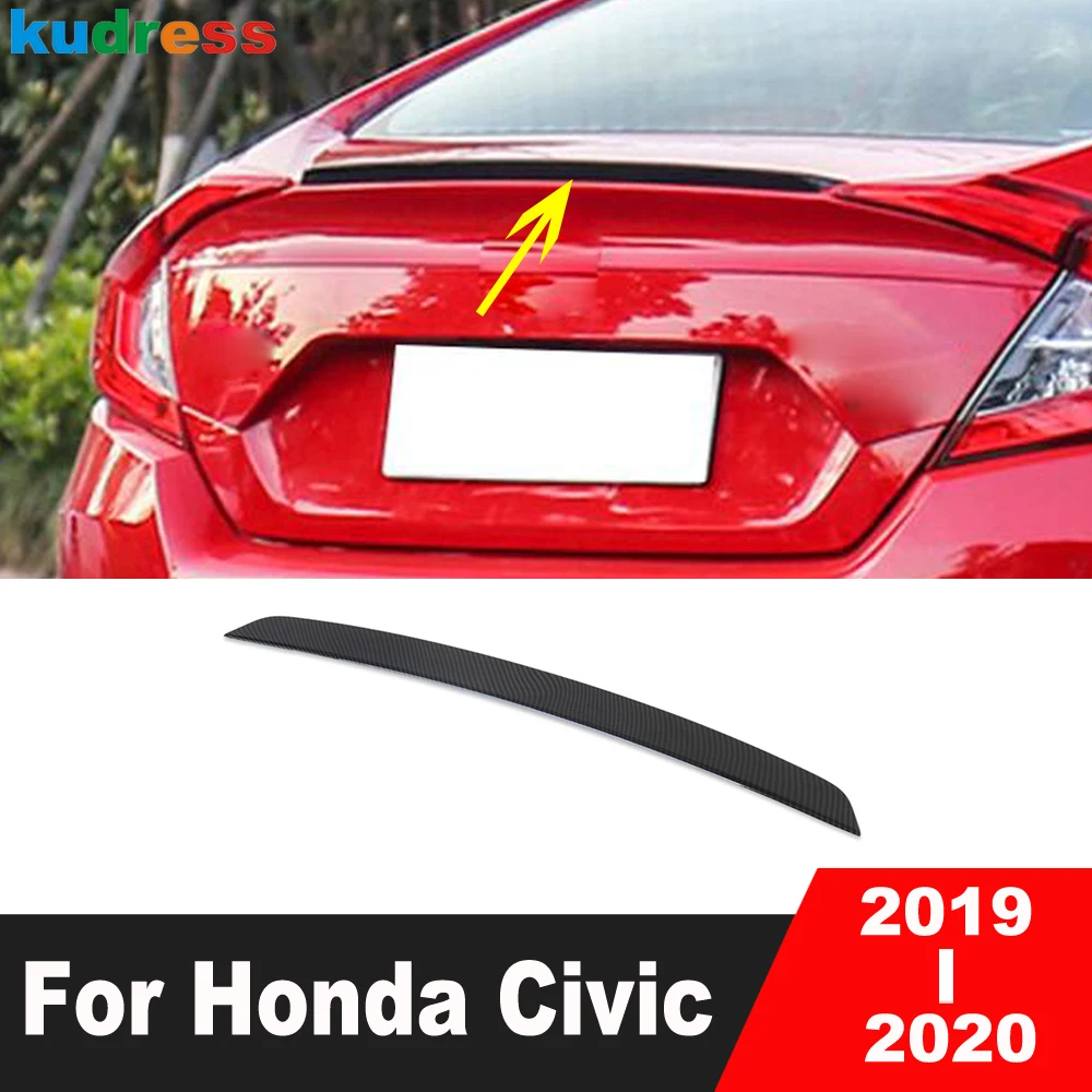 Для Honda Civic 2019 2020 седан карбоновый задний спойлер на багажник обшивка крыло полоса