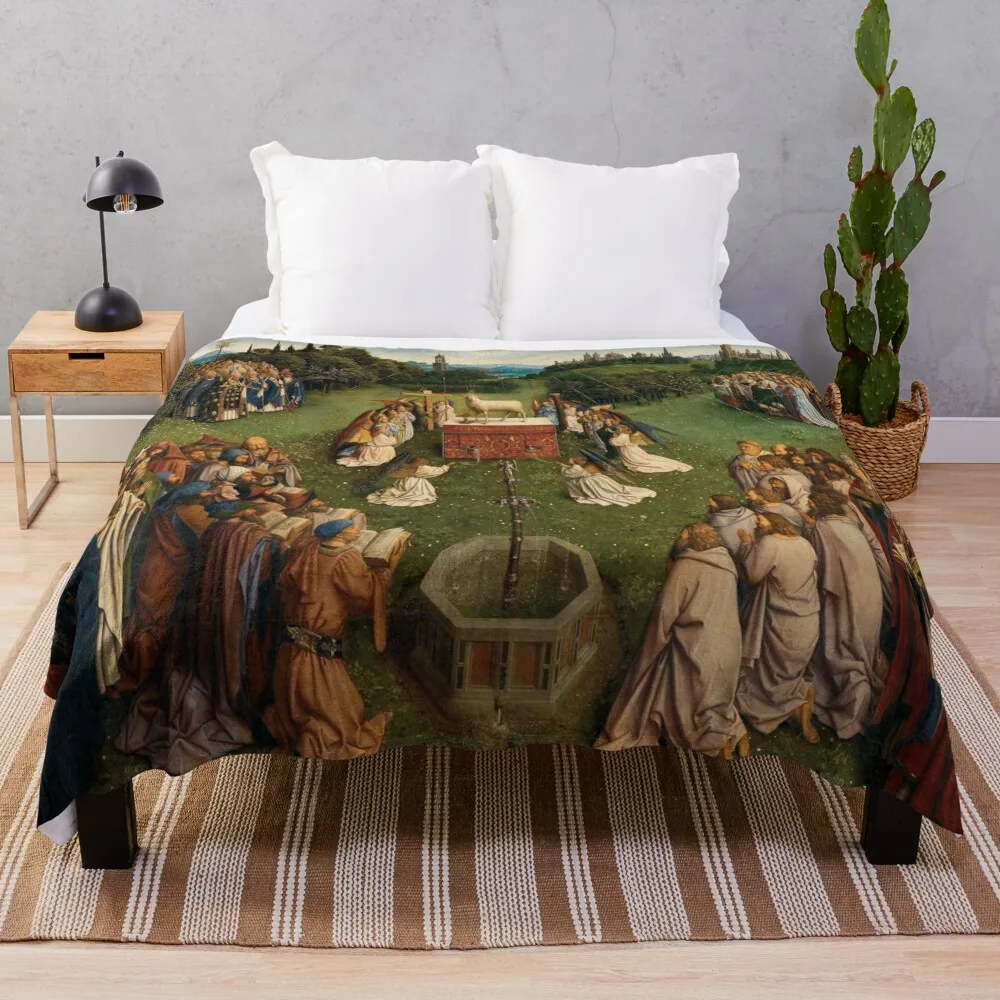 Декоративное одеяло Jan van Eyck's Adoration of the Lamb туристические декоративные одеяла и
