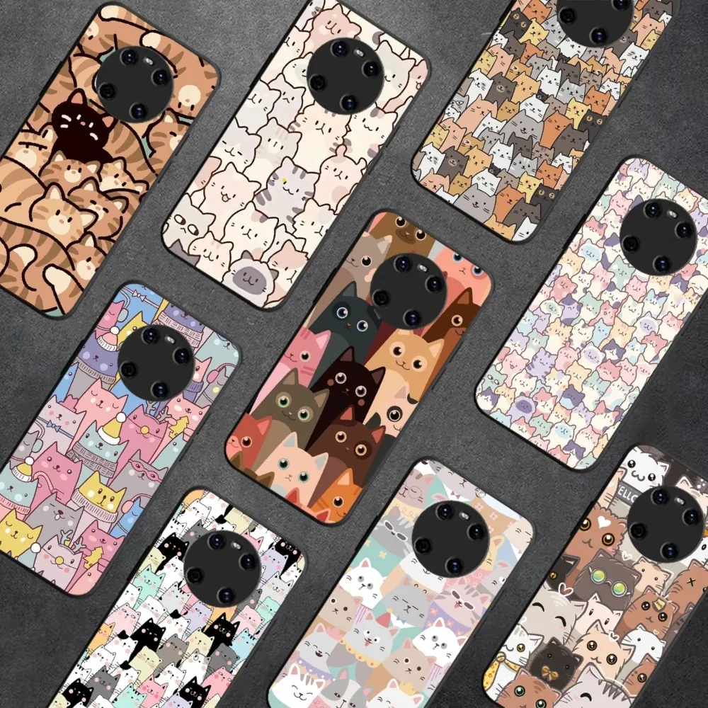 

Cartoon Cute Cats Background Phone Case For Huawei Y9 6 7 5 Prime Enjoy 7s 7 8 Plus 7a 9e 9plus 8E Lite Psmart Shell