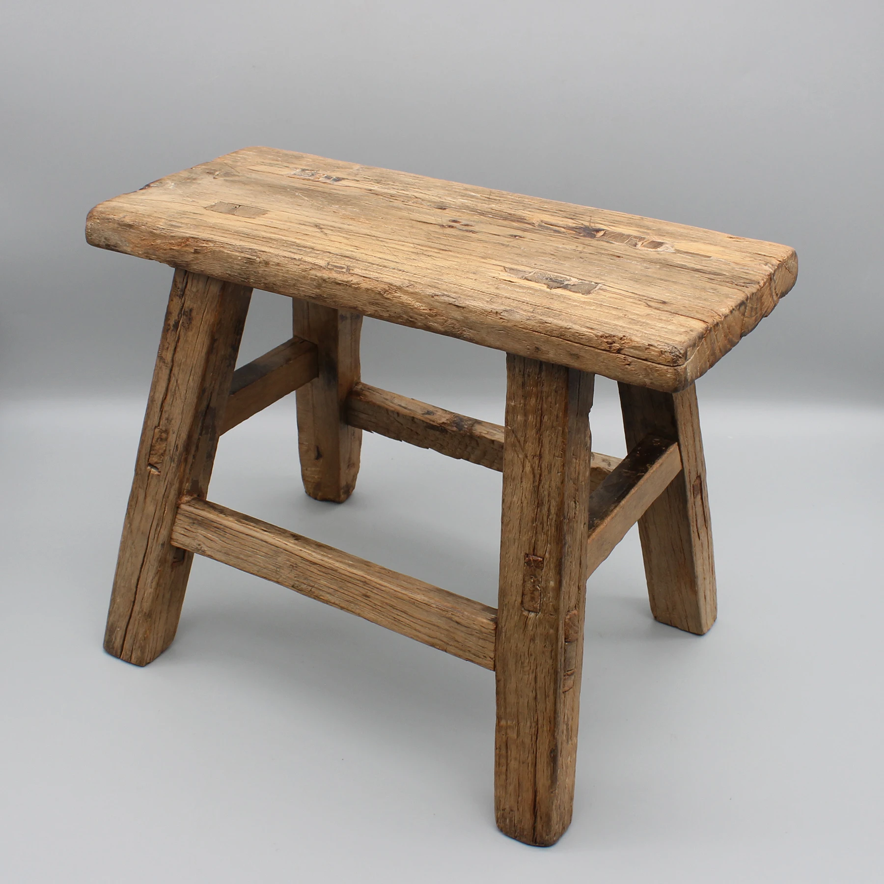 Small wooden stool, old, Solid wood, Chinese antique