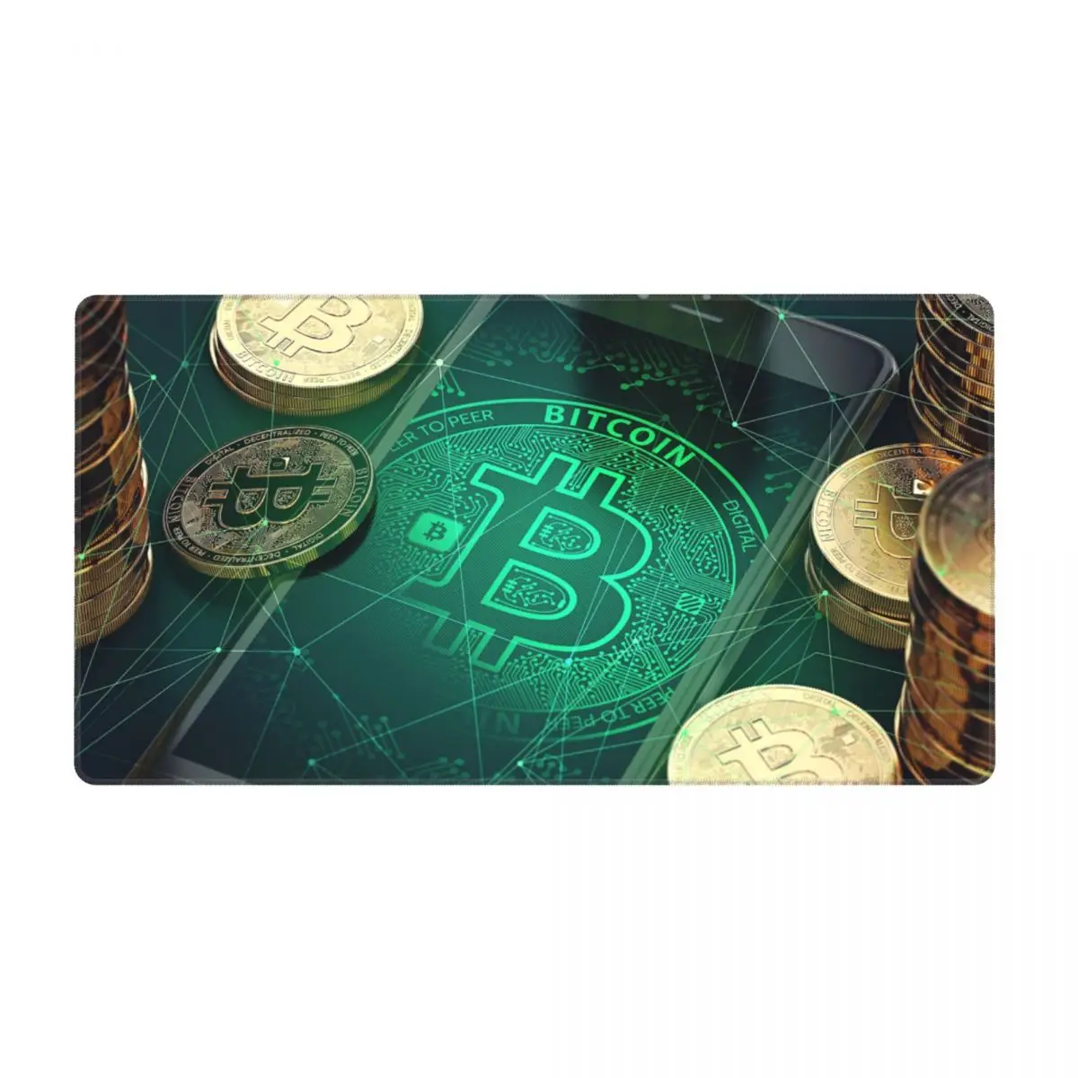 

Bitcoin BTC Crypto Coin Gaming Mouse Pad Keyboard Mouse Mat Large Fabric Mousepad for Gamers