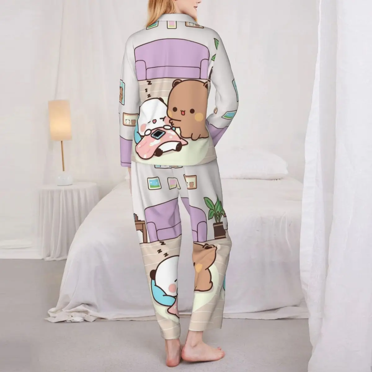 Женский пижамный комплект Panda Bear Hug Bubu Dudu из 2 предметов для женщин повседневный