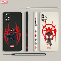 marvel red spiderman hero for samsung galaxy a73 a53 a33 a52 a32 a22 a71 a51 a21s a03s a50 4g 5g liquid left rope phone case