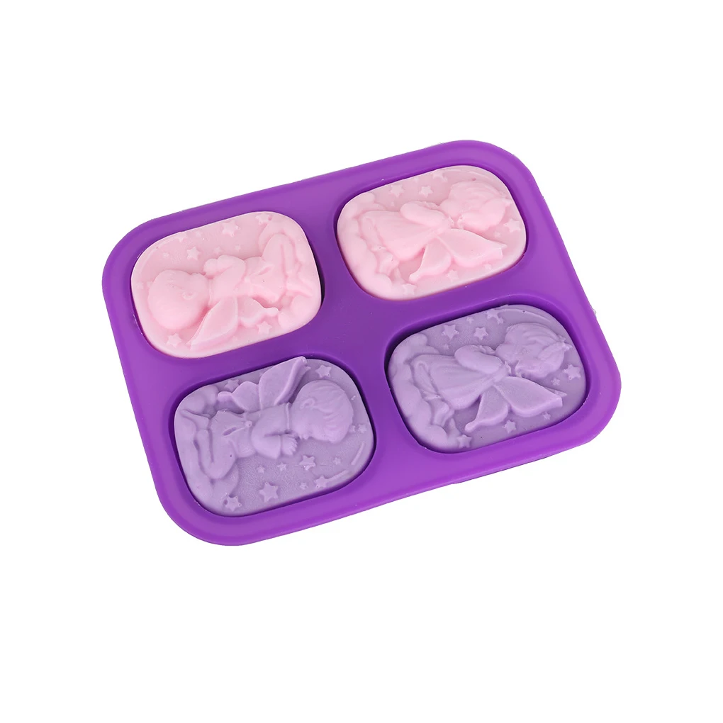 

4-отверстие Силиконовые свечи антипригарной формы DIY ремесло смолы формы торт плесень шоколада делая инструмент выпечки лоток домашний