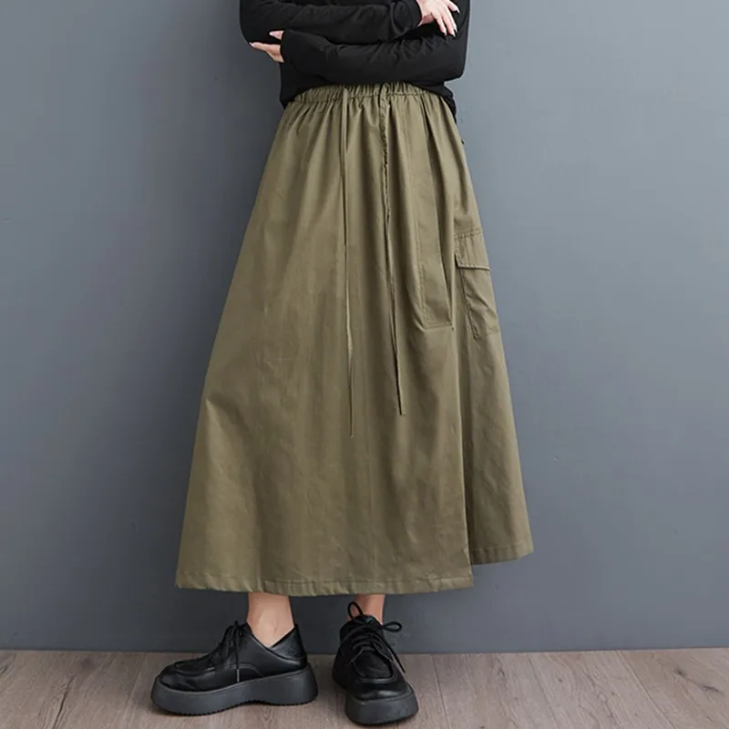 Женская трапециевидная юбка с высокой талией