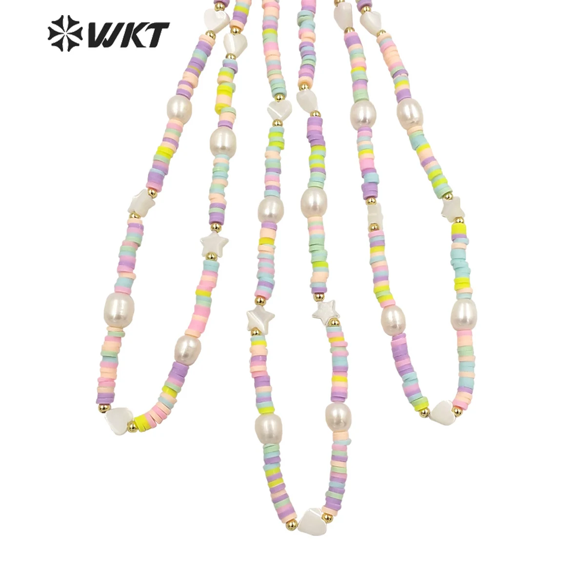 

WT-JN202 WKT 2022 Beautiful shell resin beads&pearl colorful necklace women necklace women gift party pendant Necklace fashion