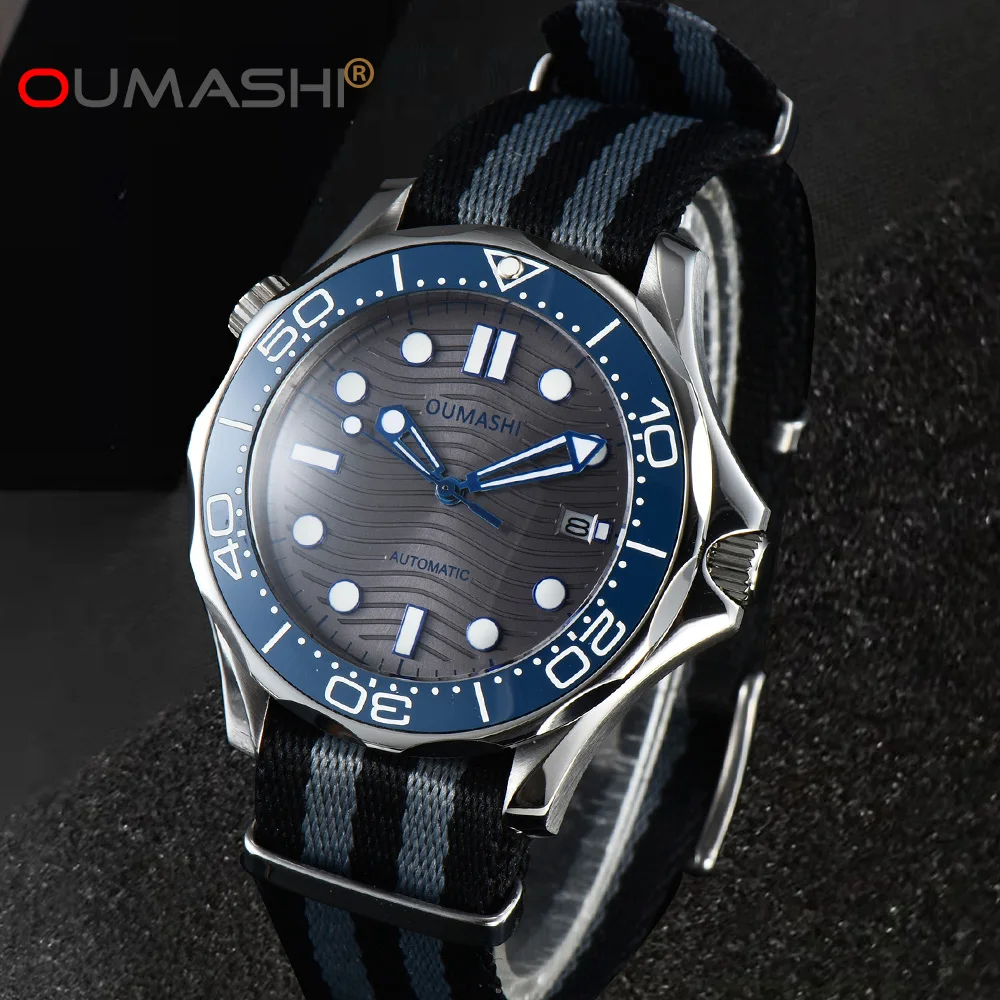 

New luxury OUMASHI 41mm automatic watch men's mechanical watch stainless steel super luminous miyota movement13
