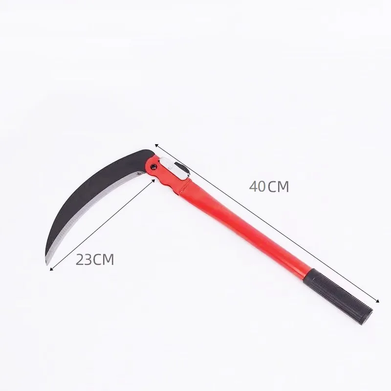 

40*23 Sickle Agricultural Scythe Harvesting Cut Wheat Maize Millet Corn Stalk Grass Sharp Metal Long Handle Hand Weeding Tool