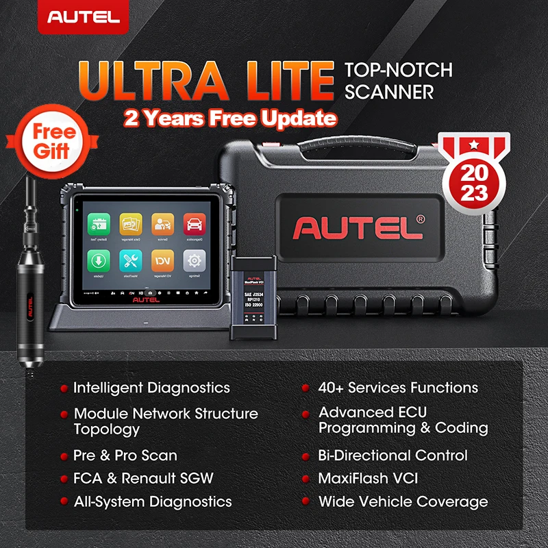 Autel MaxiCOM Ultra Lite Top автомобильный диагностический сканер Программирование ECU программирование MaxiFlash VCI интеллектуальная Диагностика диагностика автомобиля диагностика автосканер PK MK908P