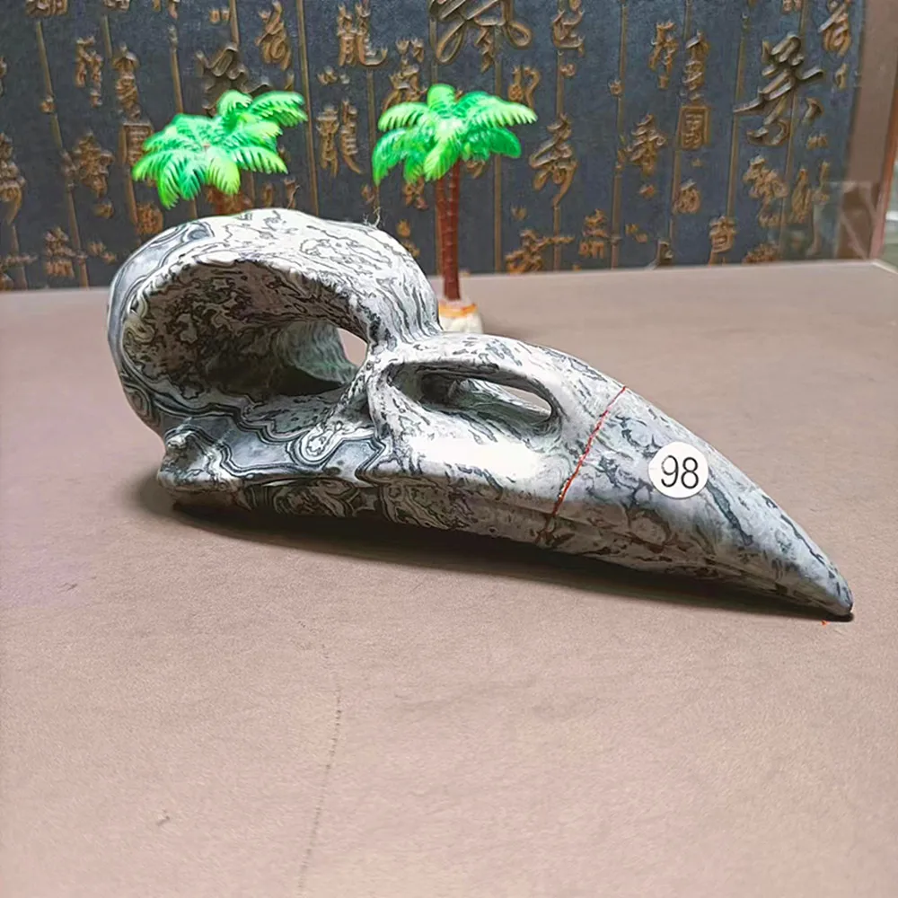 Новый кварцевый кристалл природного энергии птичий череп рейки домашний декор