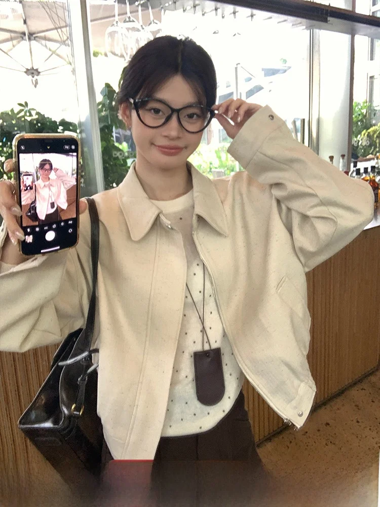 Song Zhengen Apricot свободная изящная верхняя одежда женская осенняя куртка с длинными