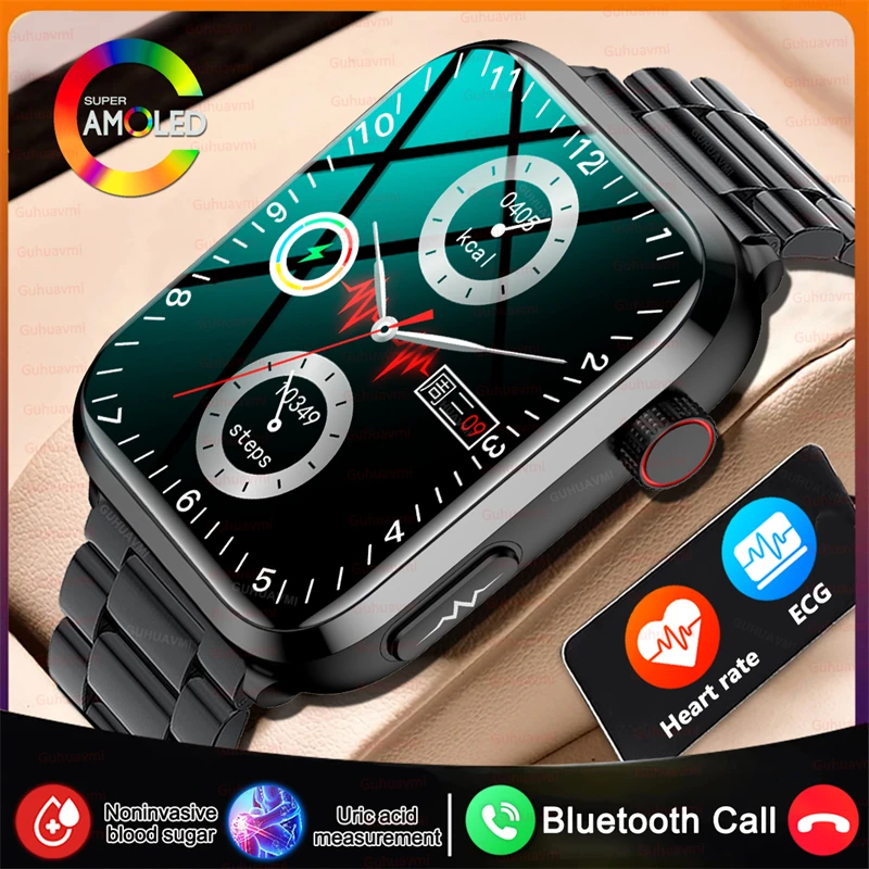 

Smartwatch Men ECG+PPG Uric Acid Blood Glucose Bluetooth Call Temperature Sports Clock Blood Oxygen Blood Pressure Smart Watch
