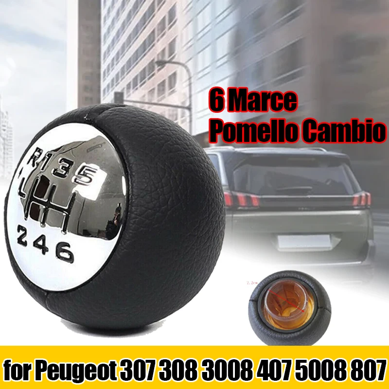 

Auto Manual Gear Knob Car Gear Shift Knob 5 Speed 6 Speed Interior Parts for Peugeot 307 308 3008 407 5008 807