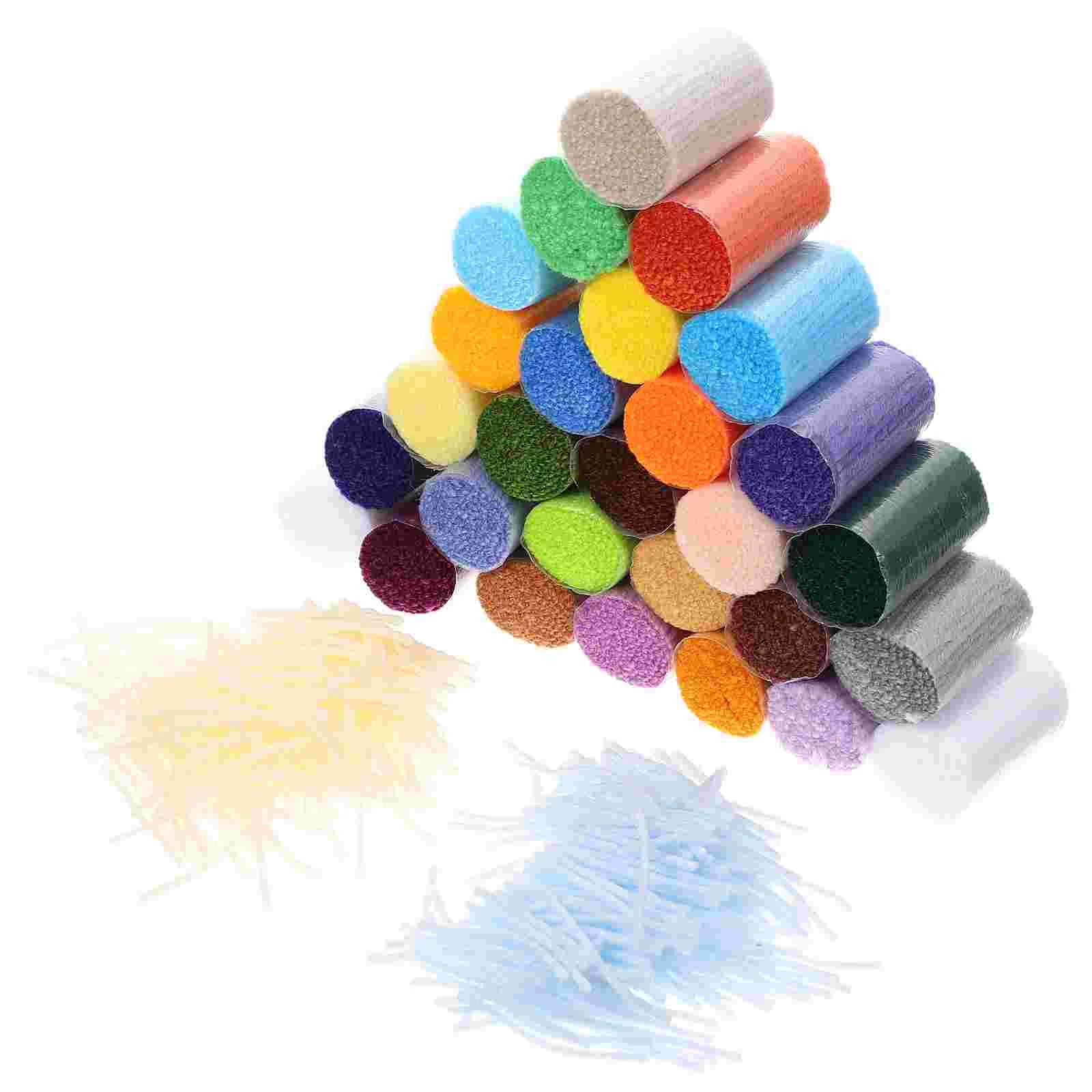 

30 Rolls DIY Kits DIY Handcrafts Material Hat Scarf Set Pre- Cut Yarn DIY Tools Rug Crochet Yarn Carpet Embroidery Set