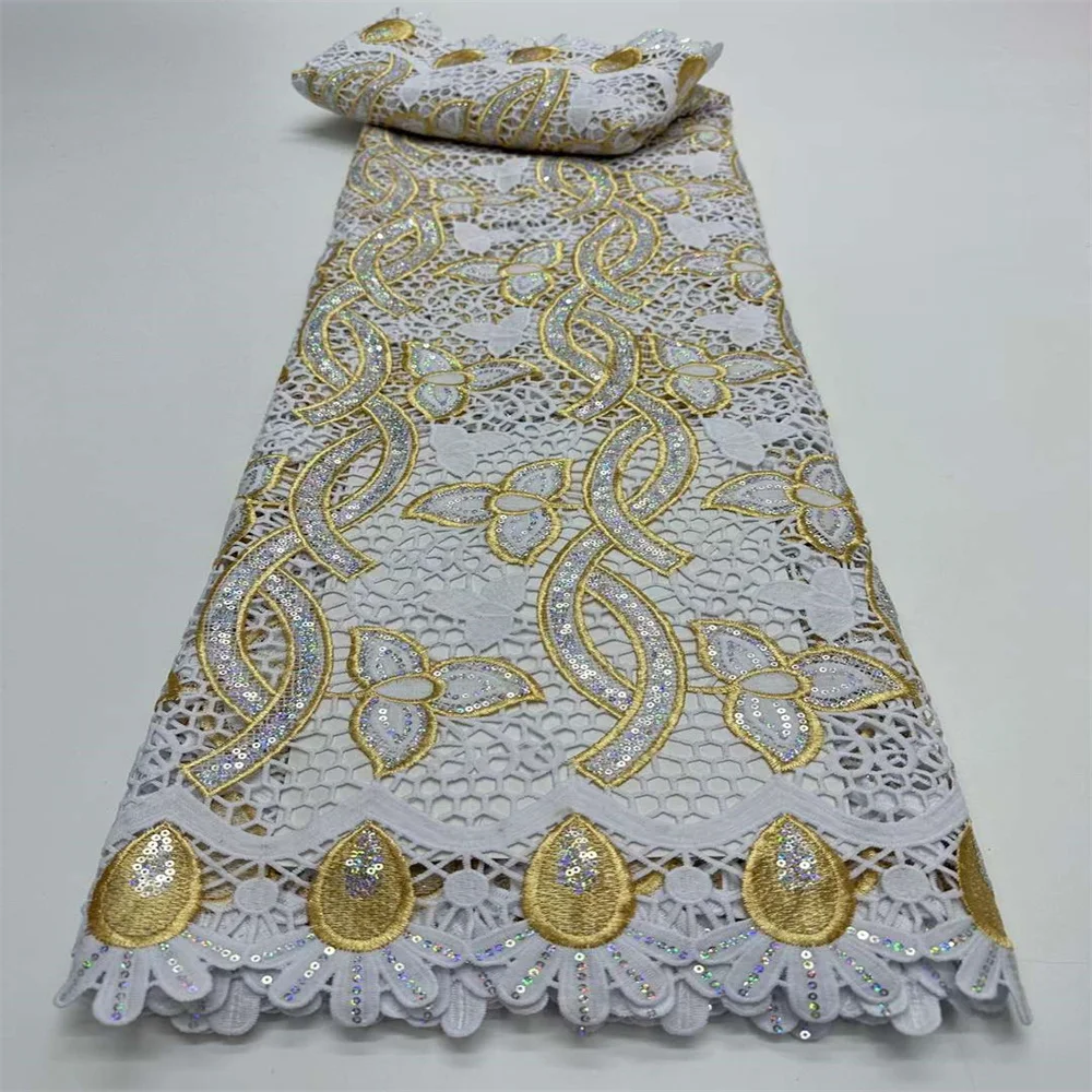 Новый стиль Африканский шнур гипюр кружевная ткань 2024 Высококачественная