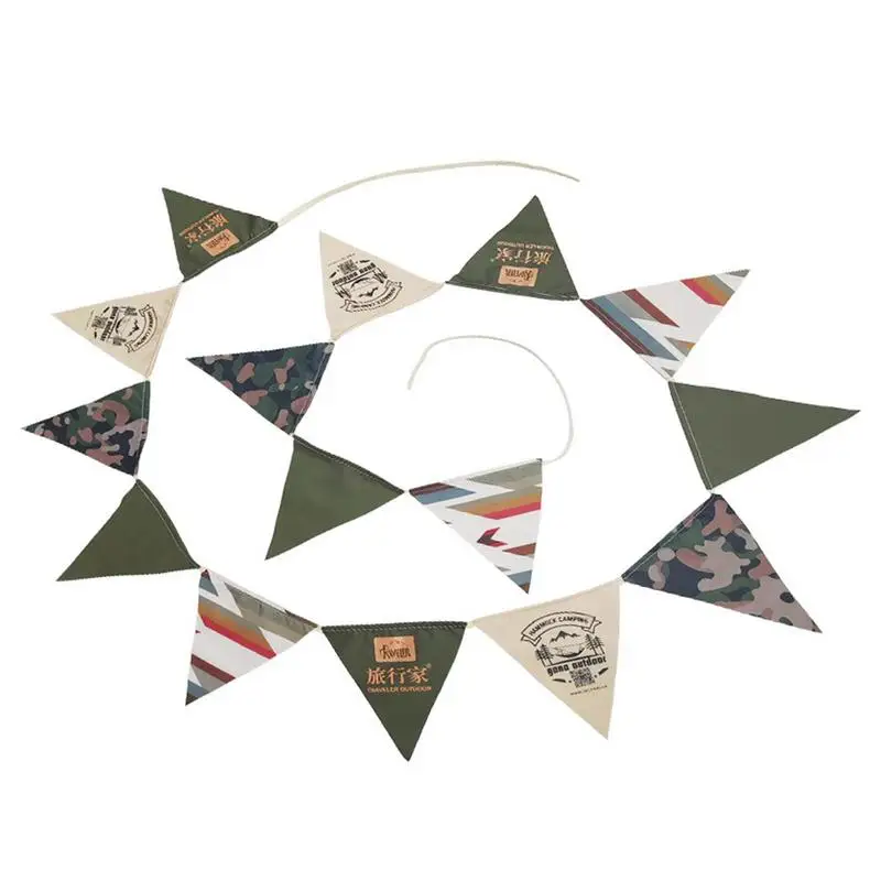 

Colorful Flags Triangle Flag Oxford Cloth Pennant Banner Camping Vibes Pennant Outdoor Indoor Hanging Decoration For Wedding