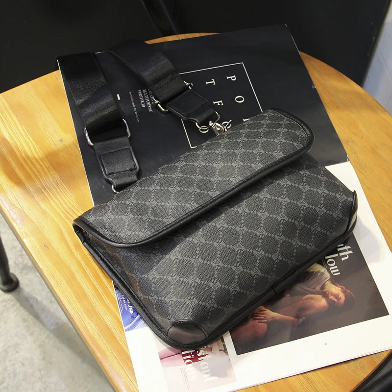 Модные клетчатые мужские сумки через плечо винтажная кожаная сумка-мессенджер