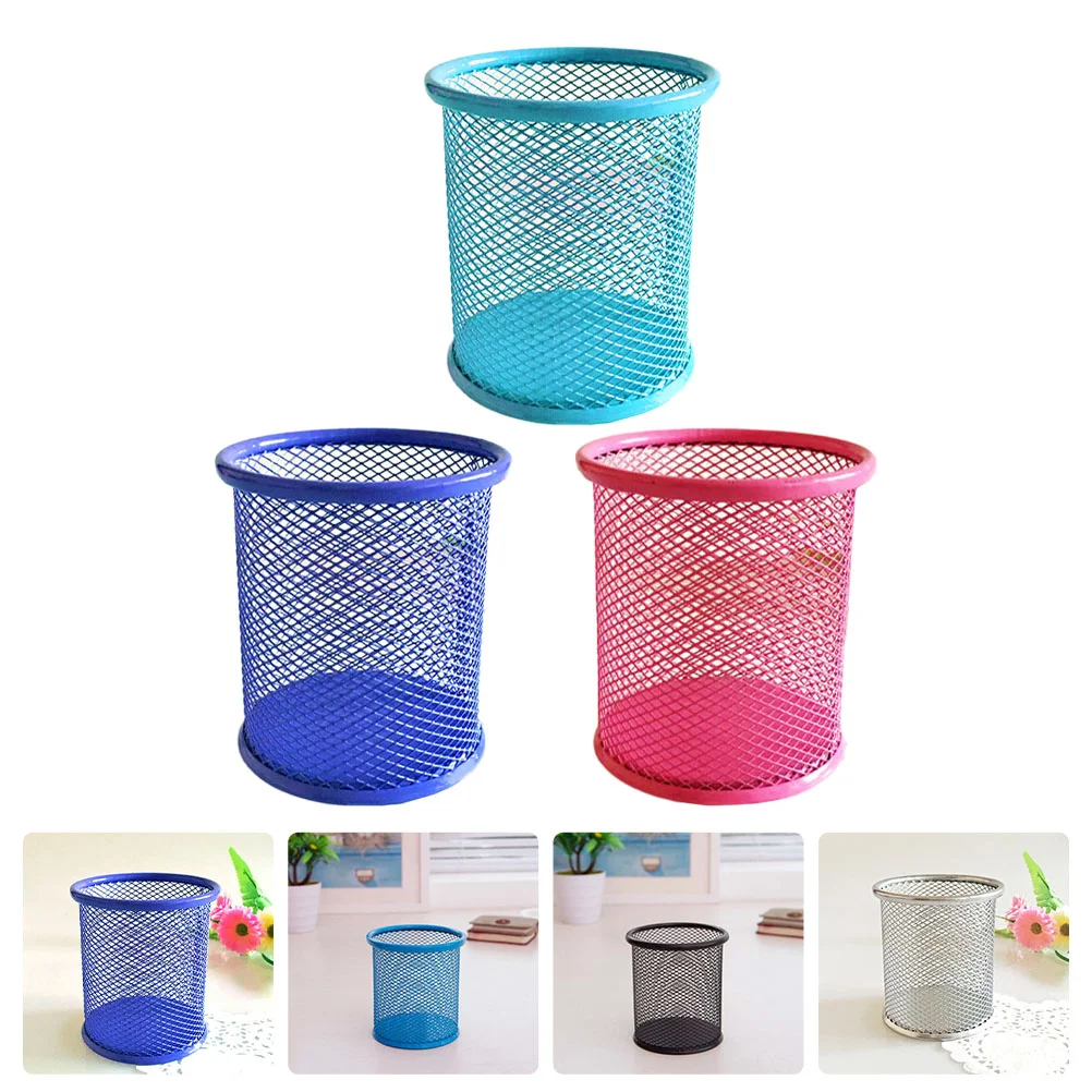 

1 Set 3Pcs Practical Metal Pen Holders Pen Storage Boxes (Random Color)