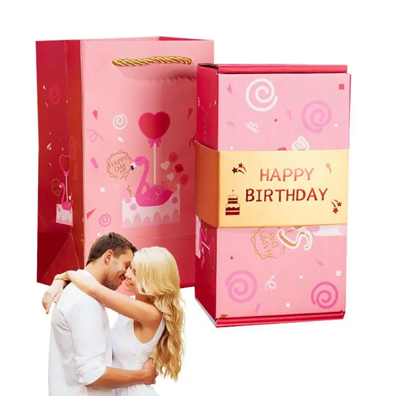 

Box DIY Lovely Surprise Exploding Couple Box Durable Christmas Love Anniversary Valentine's Day Girl Love Gift For Anniversary