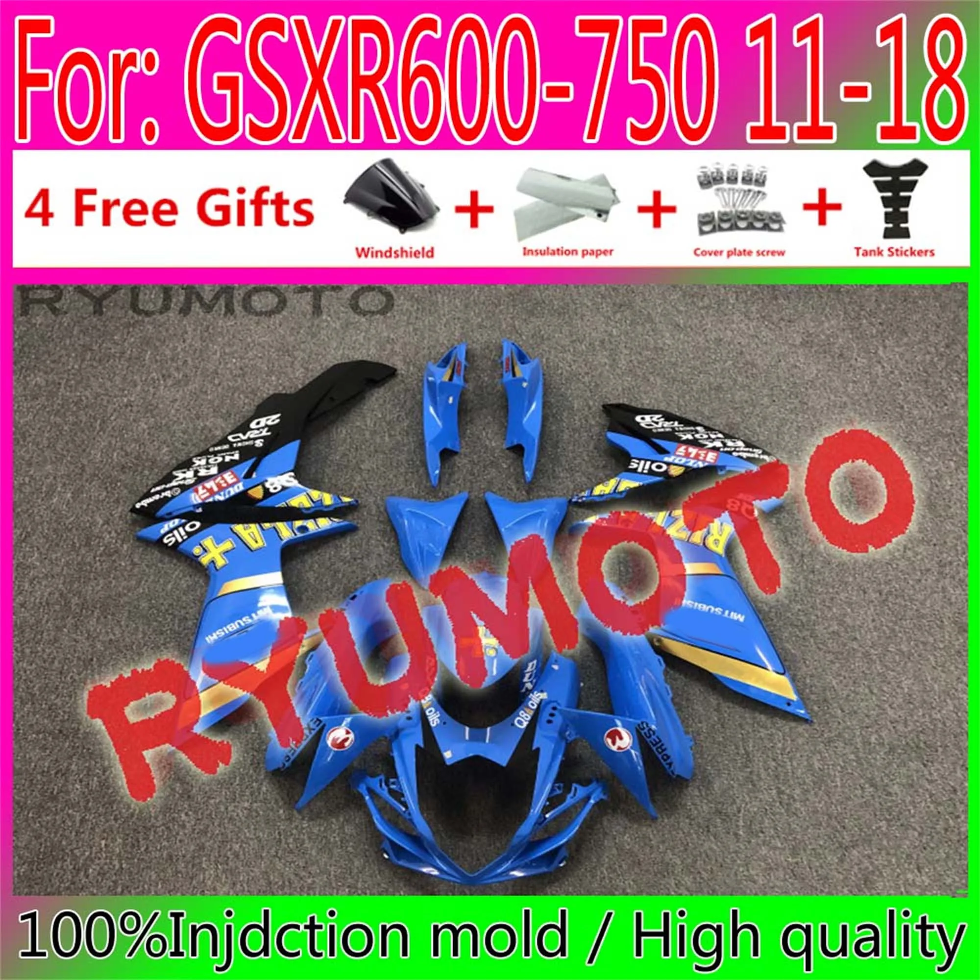 

Обтекатели для мотоциклов Suzuki GSXR600 2014 GSX R 600 750 11 12 13 14 15 16 GSX-R750 2011 - 2021 K11 обтекатели