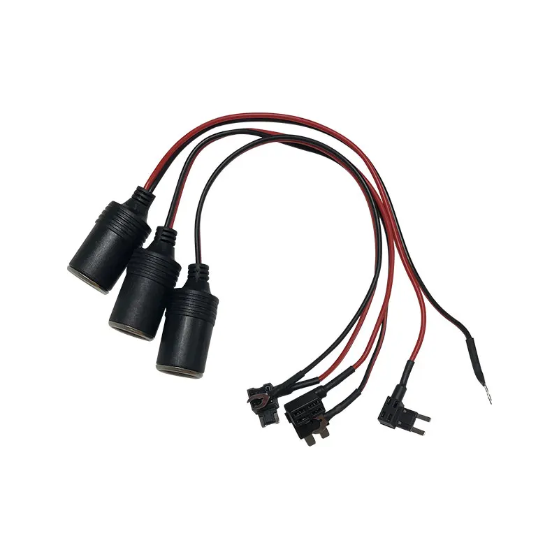 pure copper car cigarette lighter charger cable female socket plug connector adapter cable fuse free global shipping