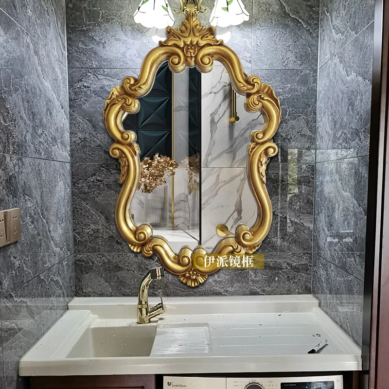 

Golden Decorative Mirrors Bathroom Luxury Irregular Makeup Decorative Mirrors Vintage Decorazioni Casa Decoration Aesthetic