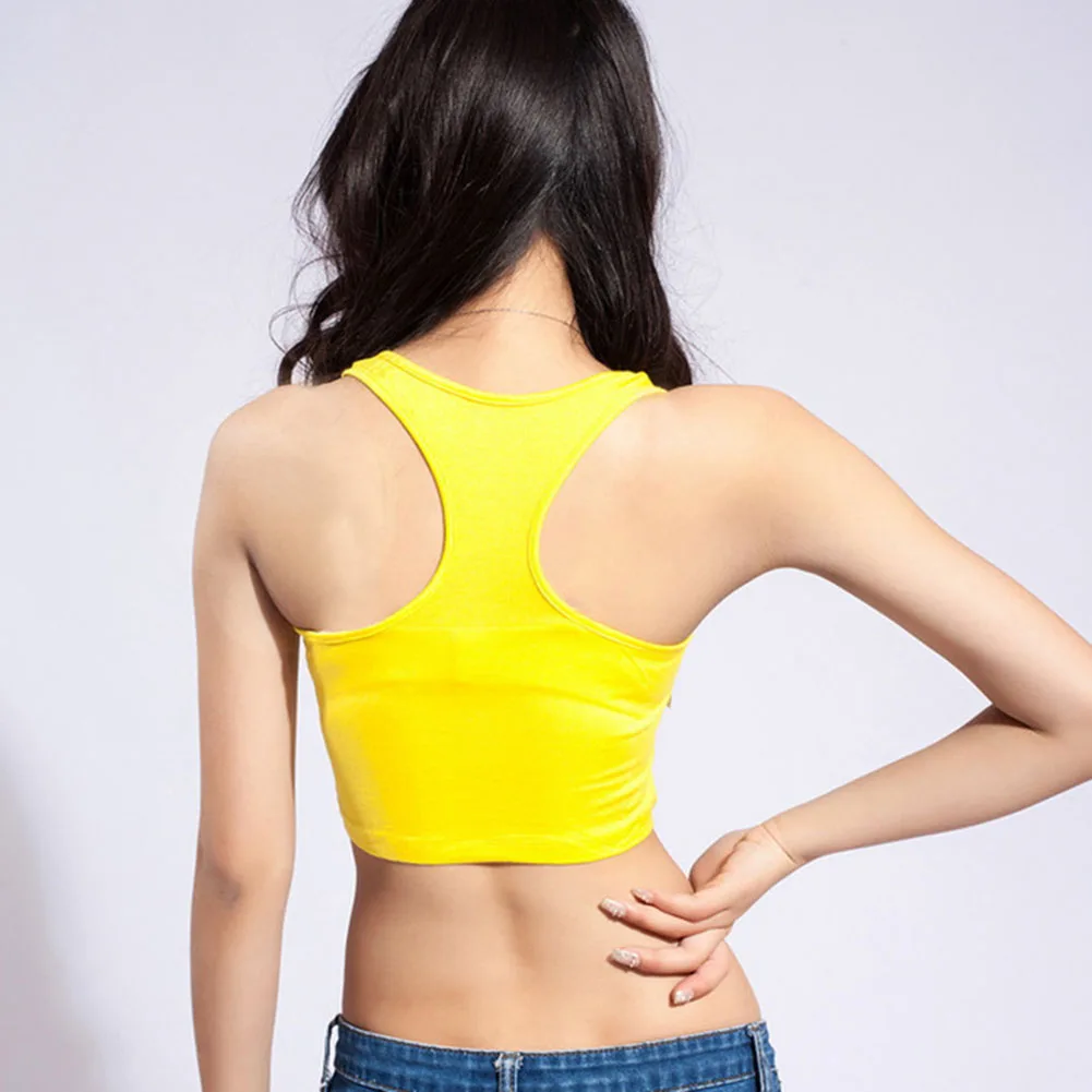 

Seamless Crop Top Women Underwear Wire-Free U-Shaped Camisole Wide Straps Striped Solid Bralette Lingerie New