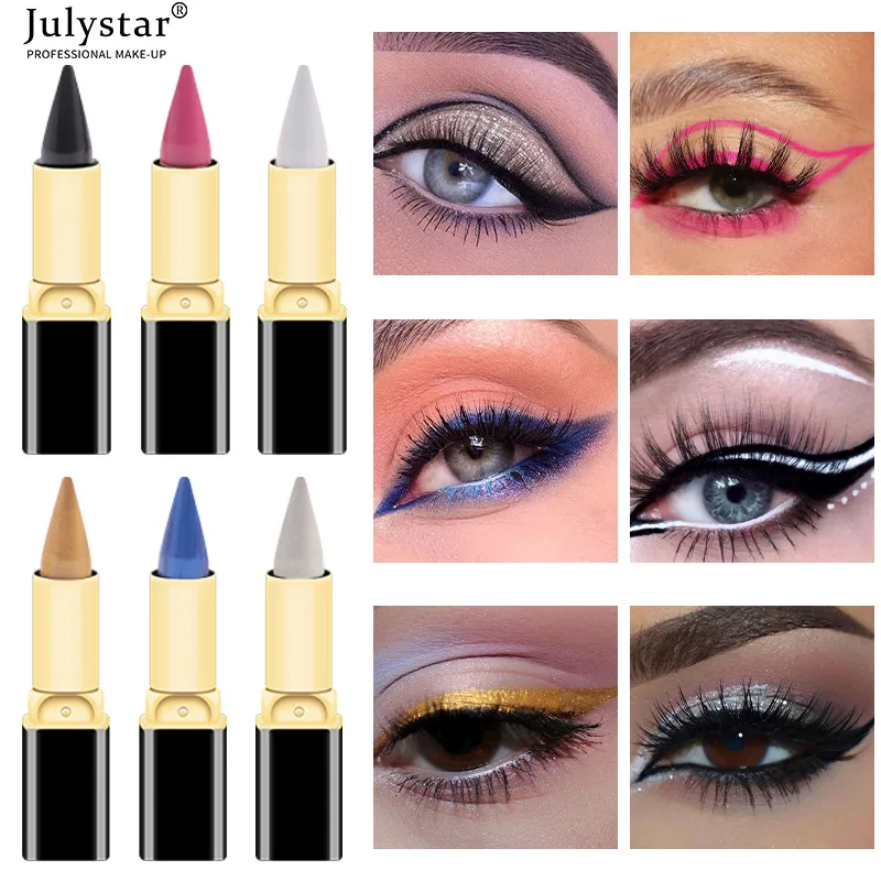 Thick Pencil Eyes Gel Black Liner / Bold Eyeliner Color Blue Black Waterproof Long Last