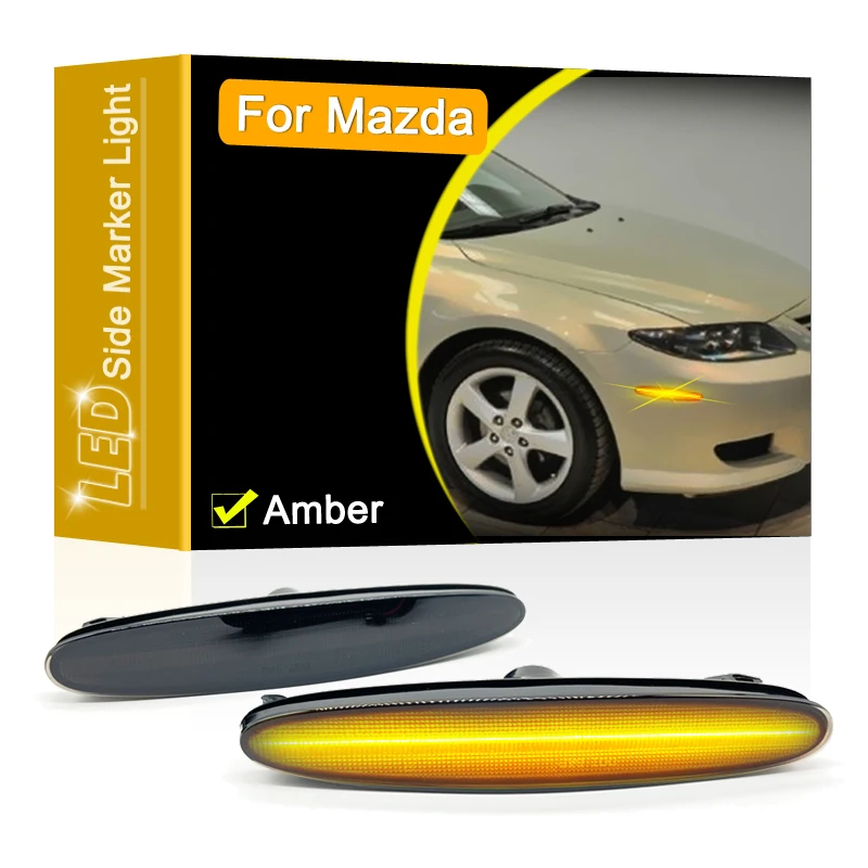 

Smoked Lens Waterproof Front LED Side Fender Marker Parking Position Light For Mazda 6 Mazdaspeed6 GG GY GG1 GY1 2003 2004-2008