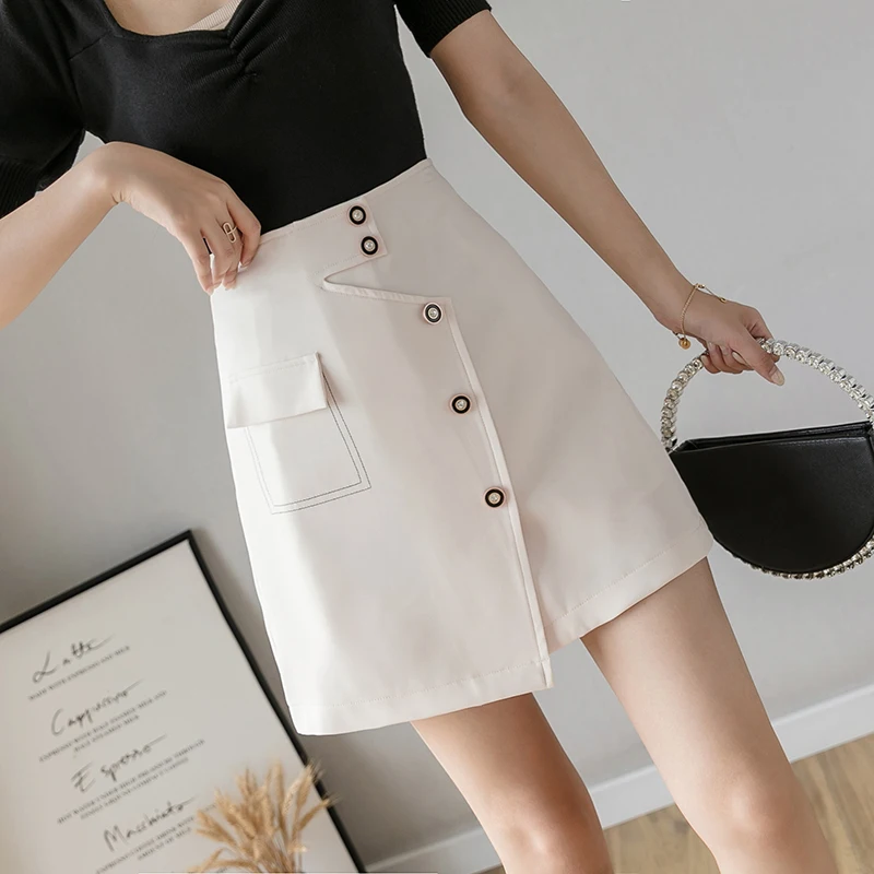 

Женские короткие юбки, Новинка лета 2022, антибликовые юбки с завышенной талией, тонкие прямые маленькие трапециевидные женские юбки