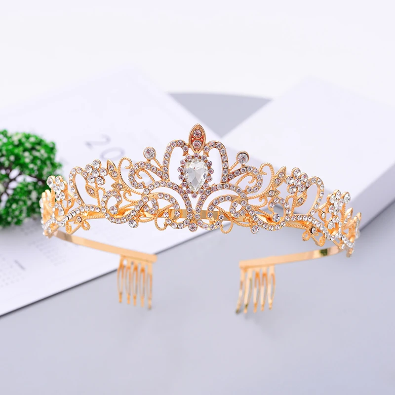Fashion Bridal Tiaras Simple High-End Headdress Alloy Bride Leaf flower Headband Crown Headband Crown Headdress Gift Jewelry images - 6