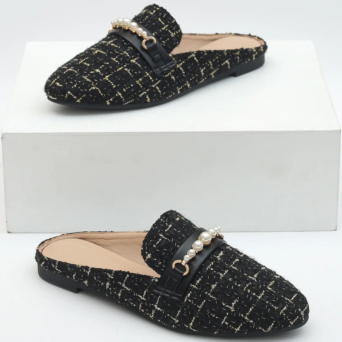 

Shoes Womens Slippers Outdoor Big Size Luxury Slides Low Loafers Pantofle Flat Designer Soft 2023 Rome Fabric Rubber PU Basic He