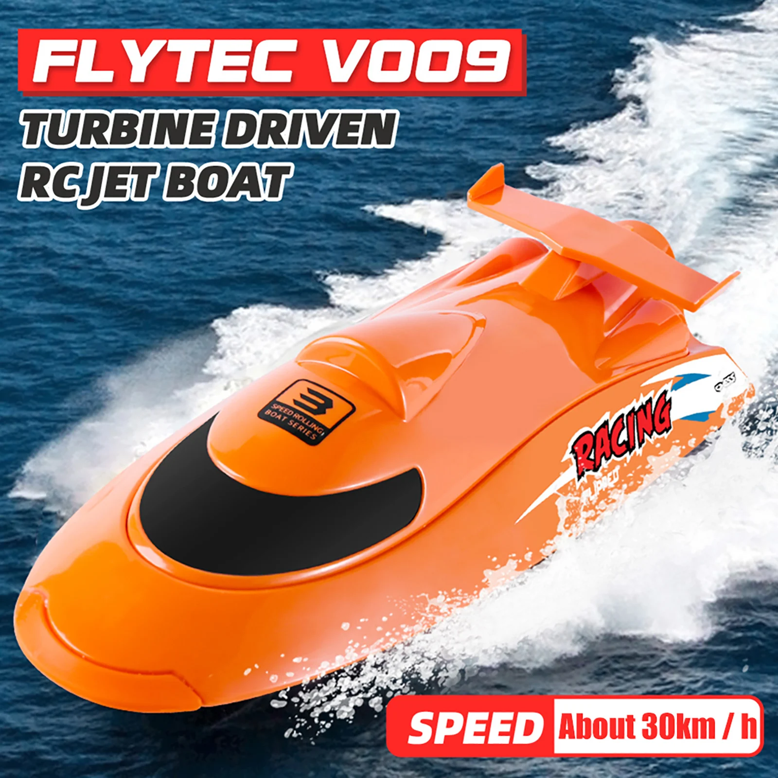 

RC Boat Flytec V009 Remote Control Boats 2.4G 30km/h Turbine Drive Remote Control Ship Waterproof 2.4GHz Electric RC Speed Boat