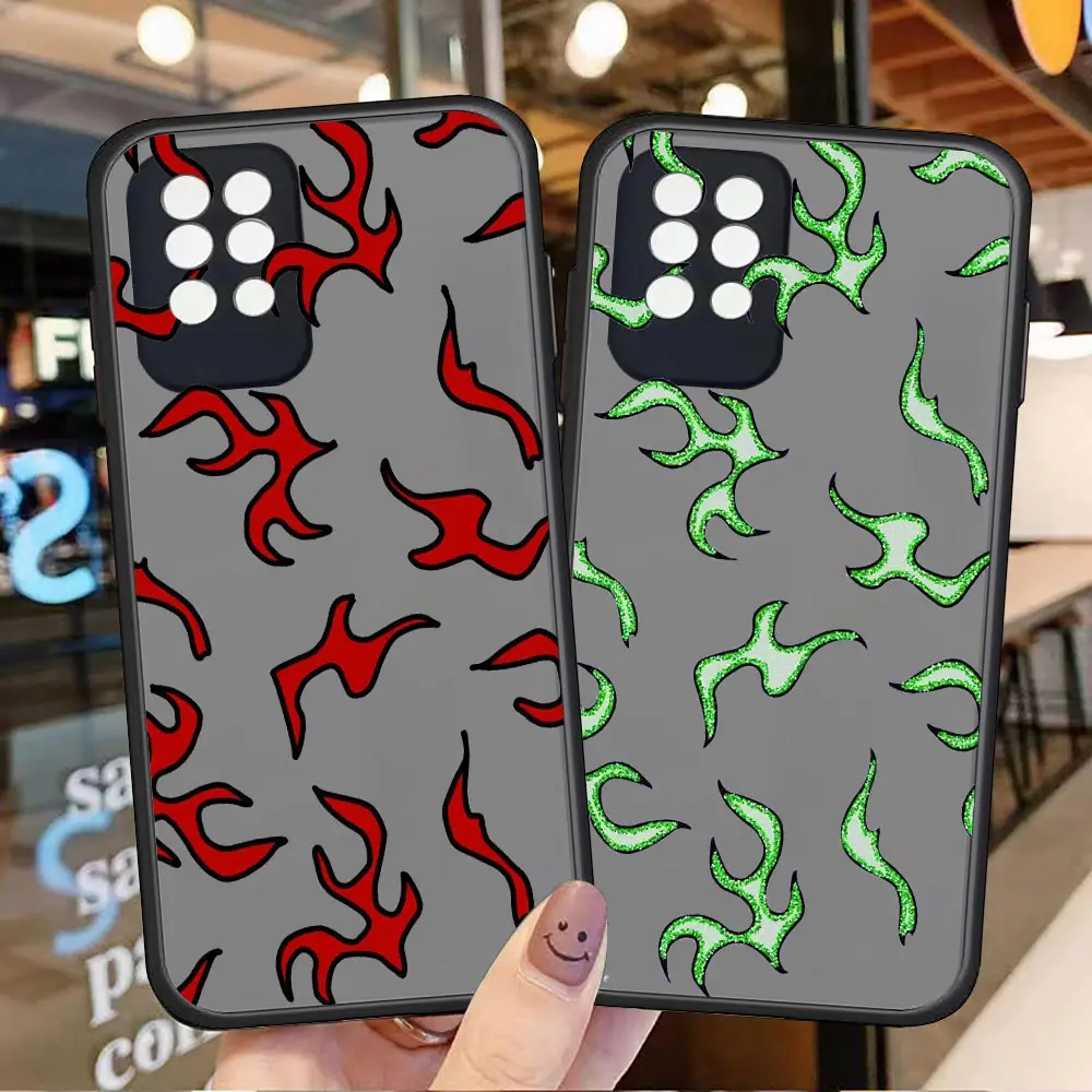 

Matte Flames Pink Fire Print Matte Hot 12 i Case For Tecno Hot 12i 12 11s 11 10s 10i 10 9 8 Play Snfc Smart 6 5 4 HD S5 5G Cover