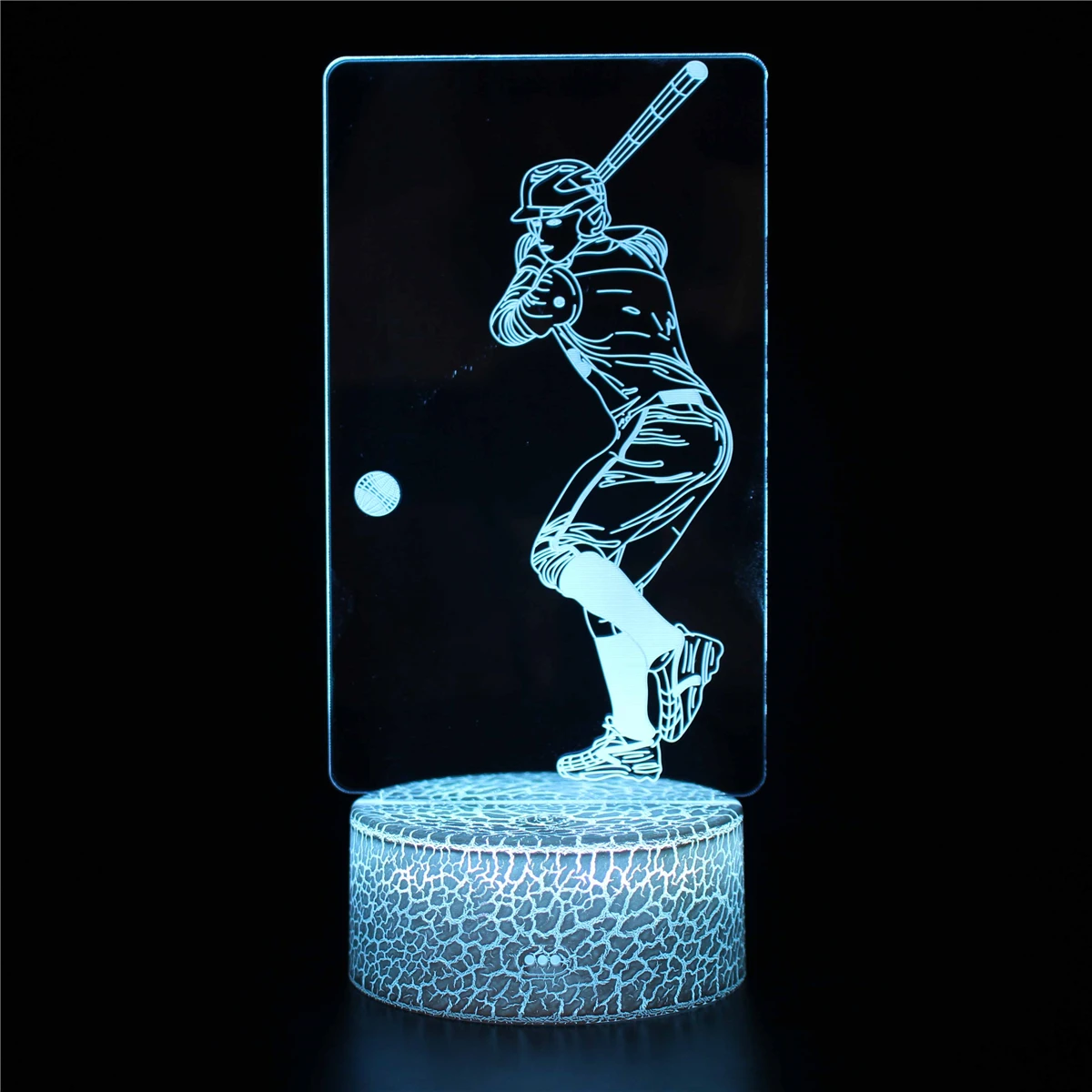 

Baseball Player 3D Lamp Acrylic USB LED Night Lights Neon Sign Christmas Decorations for Home Bedroom Birthday Gifts