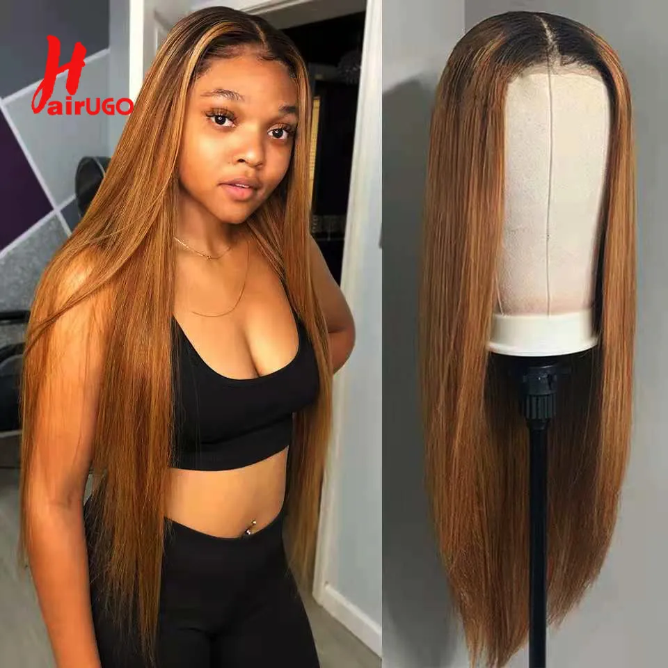 

Прямые парики из человеческих волос T1B/30, парики на сетке 4x4, парики без повреждений, бразильские светлые волосы с эффектом омбре, человеческ...