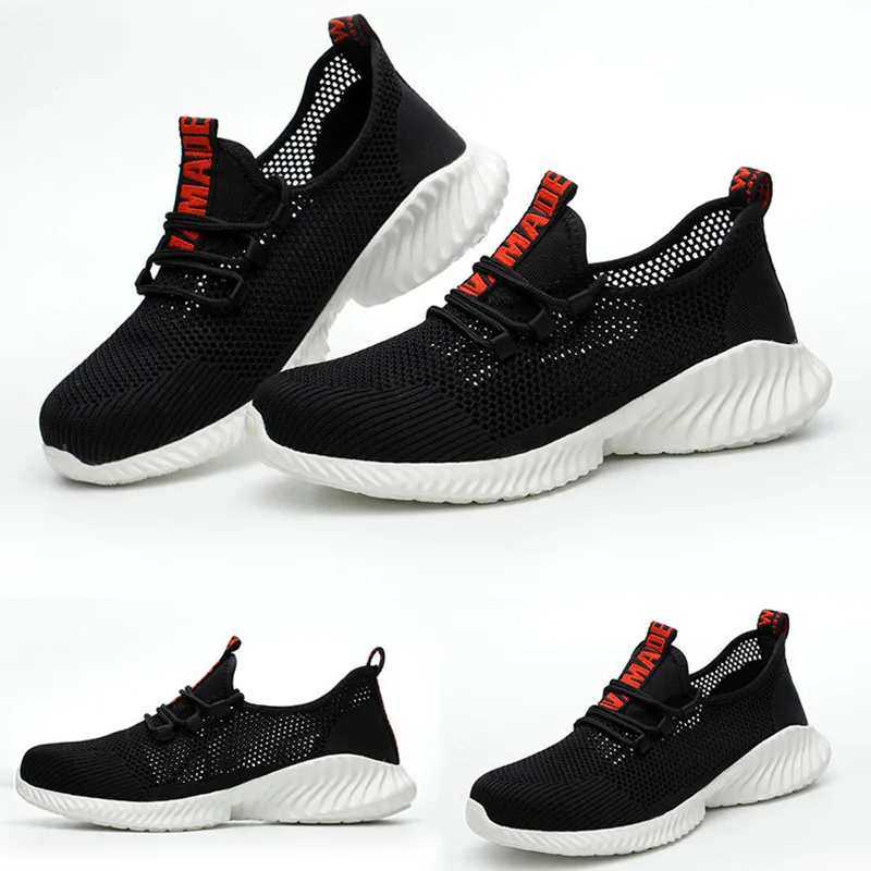 

Summer Men's Safety Shoes Breathable Anti-smash Anti-stab Protective Shoe Women Light Steel Toe Work Steel Shoes