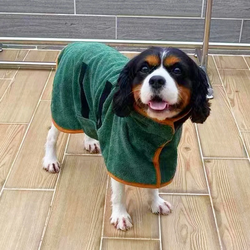 

Pet Dog Bathrobe Fiber Quick-dry Dog Clothes Green Clothes for Dogs,Water Absorbent Towel for Cat Bath French Bulldog Supplies