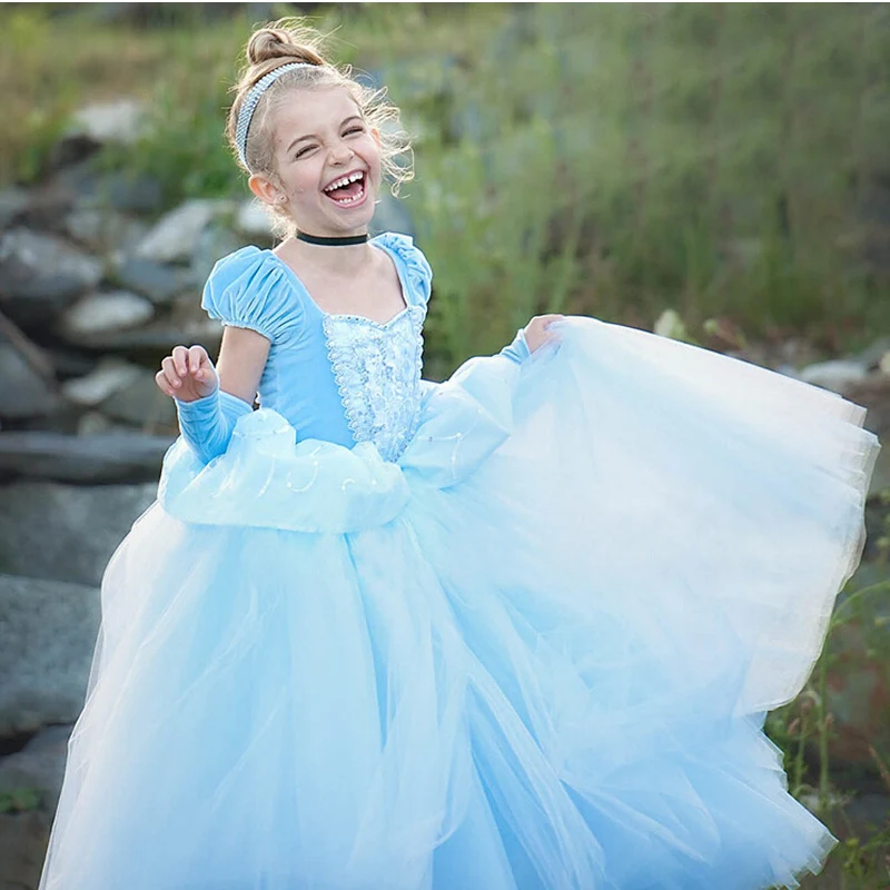 

4 7 8 9 10 Years Girls Dress Children Role-Play Costume Princess Girls Ball Gown Party Christmas Dress Dresses