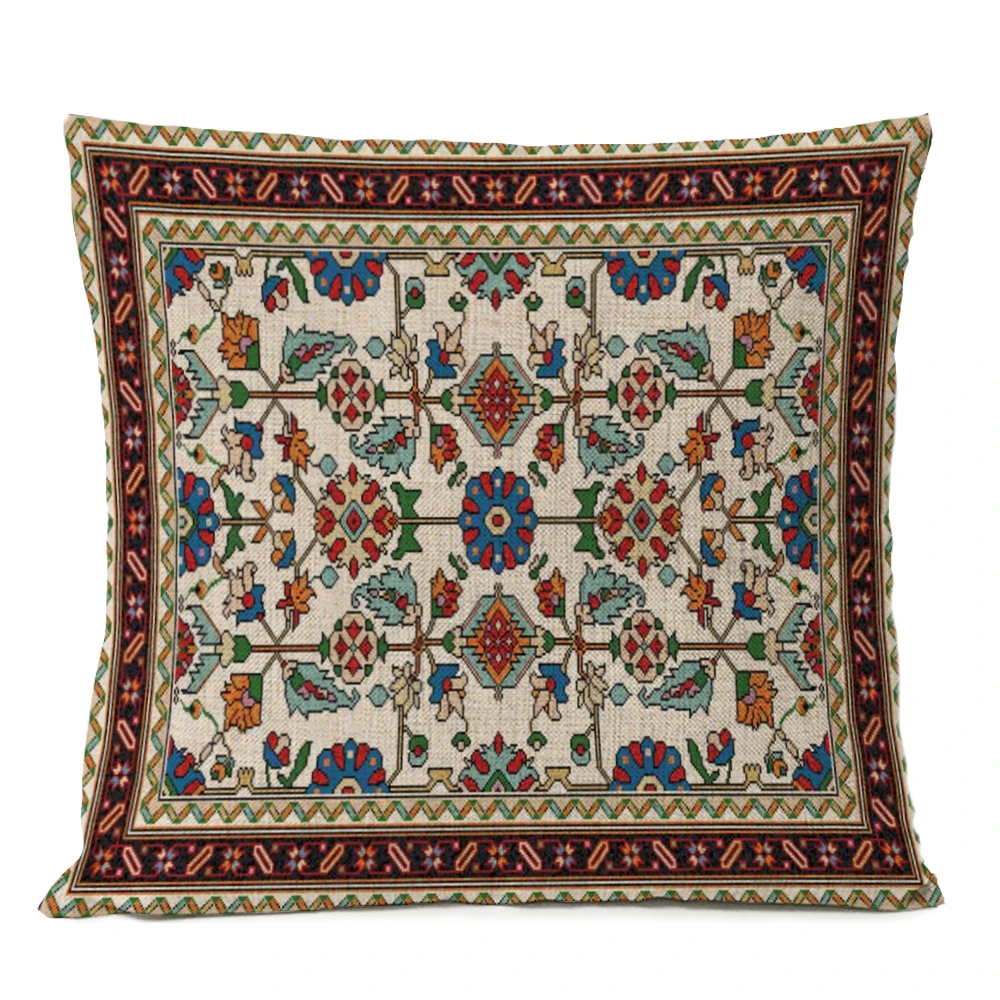 

Этническая персидская искусственная Геометрическая красная синяя Этническая текстура богемная Подушка украшение для дома