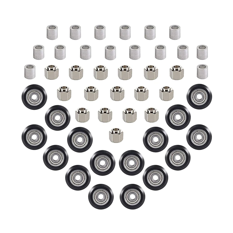 

48 PCS 3D Printer POM Pulley Wheel Set Bearing Pulley Wheels For Creality Anycubic Anet Series 3D Printer Ender 3