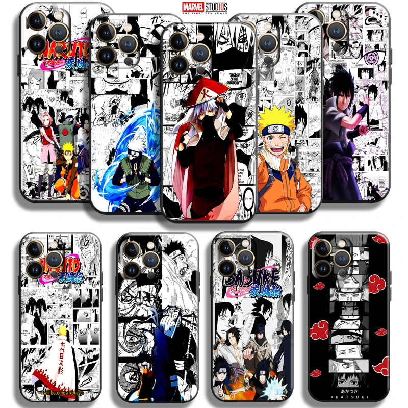 

Japan Naruto Akatsuki Comics For Apple iPhone 13 12 11 Pro Mini X XR XS Max SE 6 6S 7 8 Plus Phone Case Back Liquid Silicon