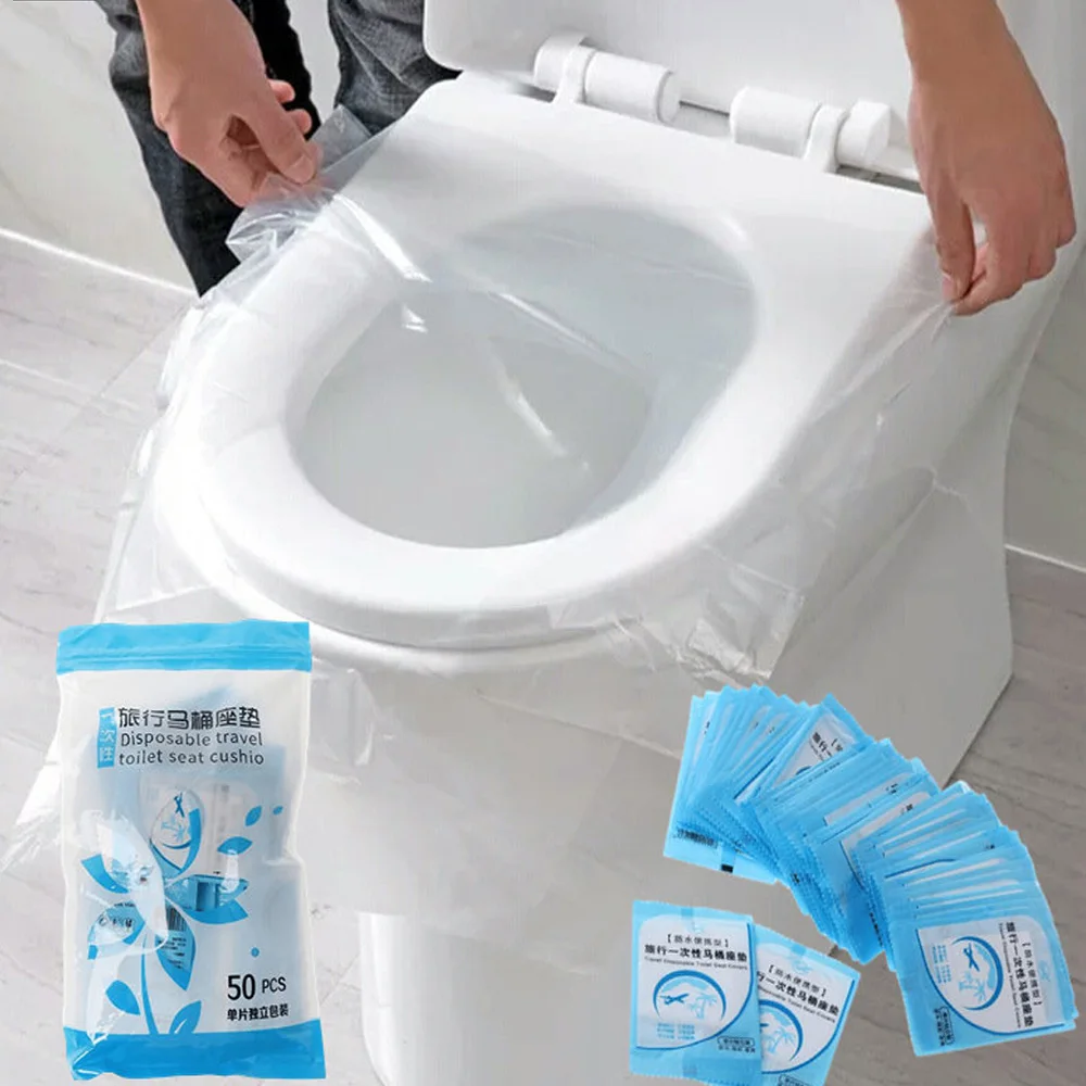 

30Pcs Disposable Toilet Seat Cover Mat Portable 100% Waterproof Safety Toilet Seat Pad for Travel/Camping Bathroom Accessiories